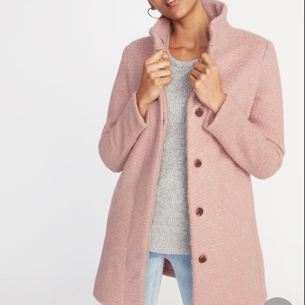 Soft Pink Boucle Coat